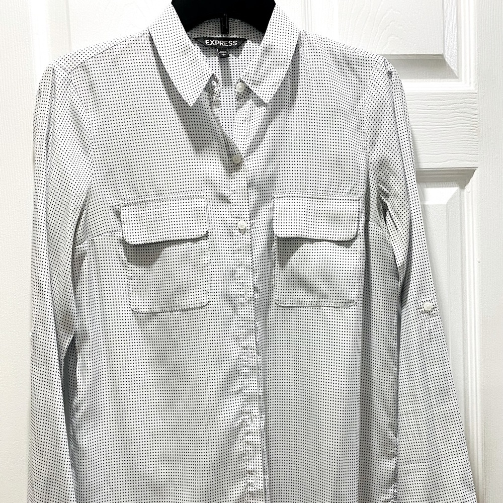 Express Polka Dots with front pockets Shirt